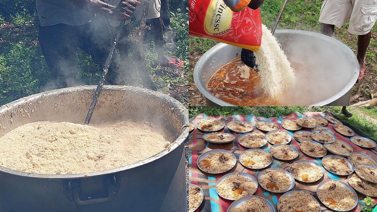 JINSI YA KUPIKA PILAU KILO 50 YA KWENYE SHUGHULI TAMU SANAA #pilau #villagelife