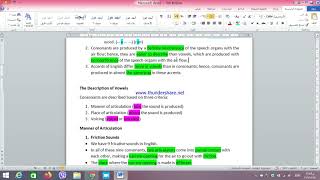 The Consonants of English, Fricative Sounds