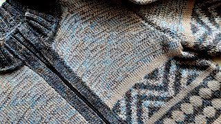 Кардиган мужской, связанный спицами. Men's cardigan knitted with knitting needles.