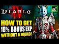 Diablo 4 - How to Get 15% EXP Squad Bonus While Playing Solo!