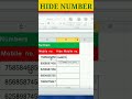 HIDE NUMBERS IN EXCEL #excel #hide #numbers #comouter #tipsandtricks #coursewithprabhat