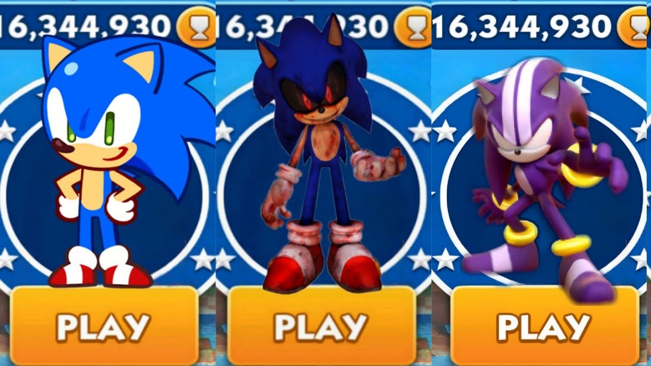 Sonic Dash - Classic Sonic VS Sonic EXE VS Darkspine _ Movie Sonic vs ...