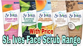 St. Ives Scrubs For Acne, Pimples, Dry Skin (St. Ives blackhead clearing green tea scrub & More)