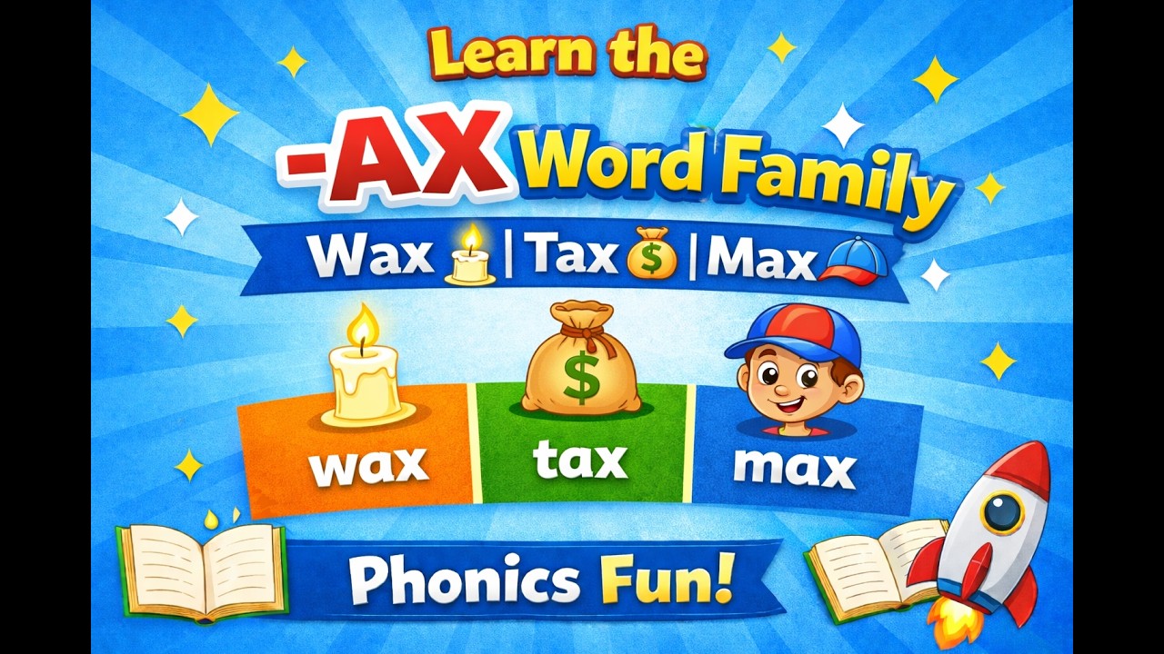 AX Word Family Phonics Lesson 📚 | Wax 🕯 Tax 💰 Max 🧢 - YouTube