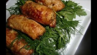 Рулетики мясные с солеными огурцами Рулетики мясные с солеными огурцами