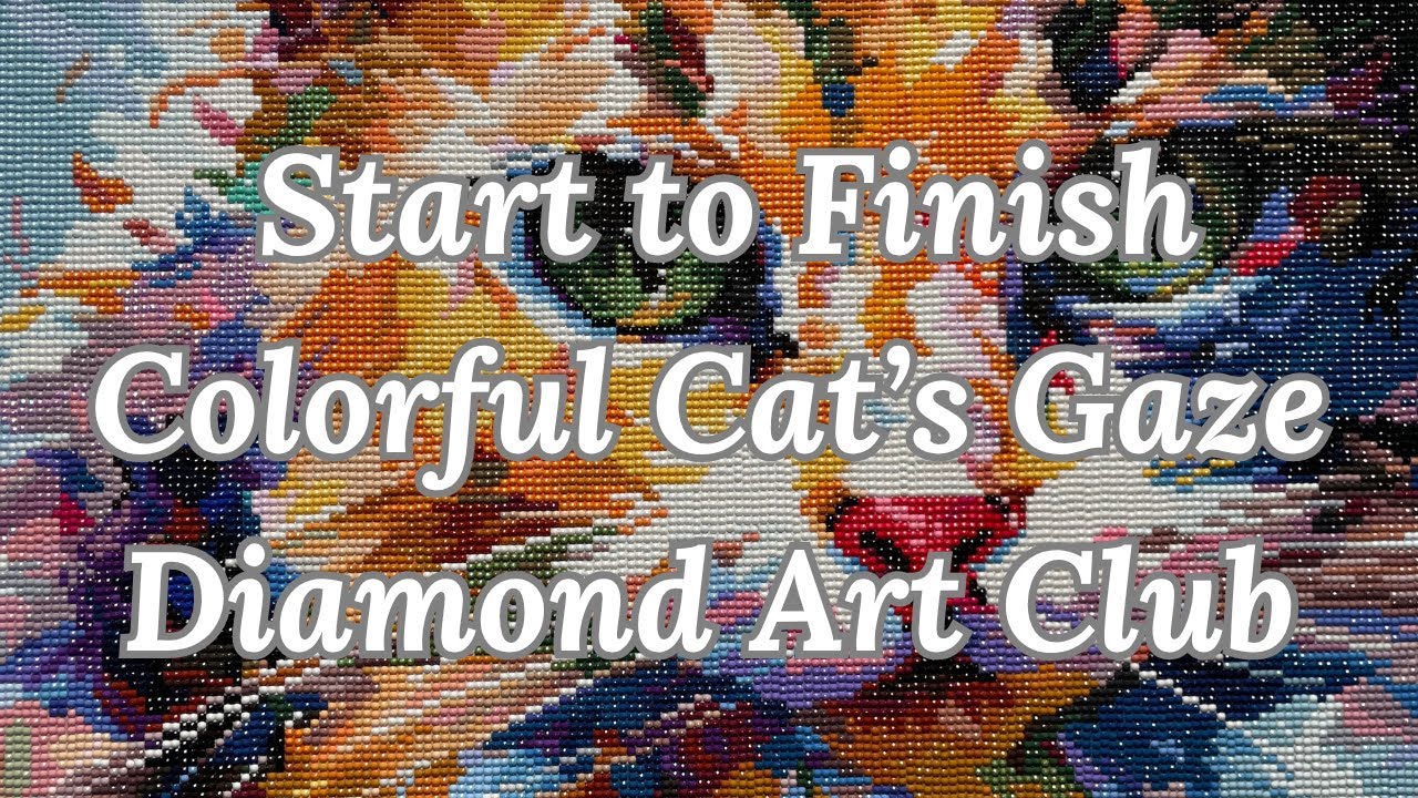 Start to Finish Colorful Cat's Gaze Diamond Art Club - YouTube