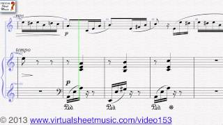 Ludwig van Beethoven's Fur Elise for violin and piano sheet music - Video Score chords