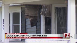 Family displaced,  2 pets killed in Harnett County fire