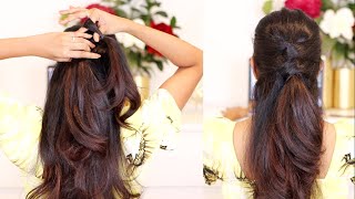 Easy Quick Hairstyle| Summer Hairstyle | 2 Minute Hairstyle for college or Work |Femirelle Hairstyle screenshot 4