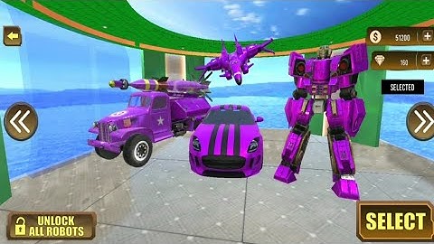 Missile Jet Robot Car Game - Army Truck Robot Games | Android Gameplay