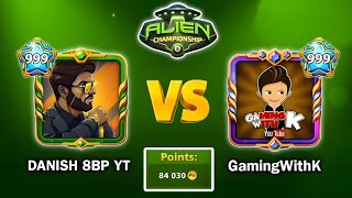 8 ball pool - I beat GamingWithK in Alien Championship 😎| Rank # 8 | 84K Points | DANISH 8BP YT