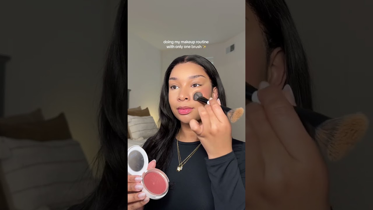 makeup routine using only one brush 🤭✨ Makeup By Mario F4 brush is the goattt!!