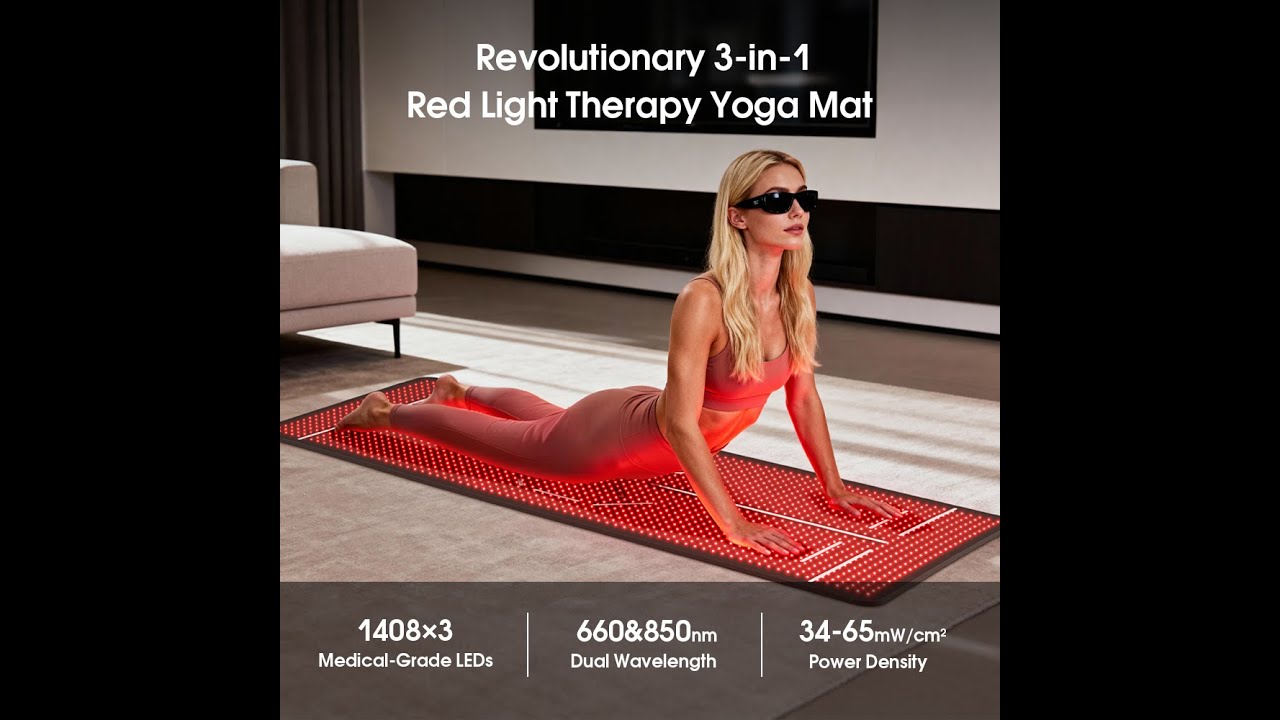 Professional Red Light Therapy Yoga Mat 660nm 850nm Dual Band for Muscle Recovery Skin Care