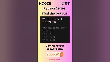 NCODE #081 | Find the Output | Comment your Answer Below | #coding #pythondaily #python #mcqsquiz