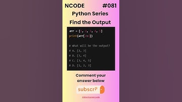 NCODE #081 | Find the Output | Comment your Answer Below | #coding #pythondaily #python #mcqsquiz