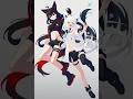 白上フブキと黒上フブキ描いてみた【イラストメイキング】