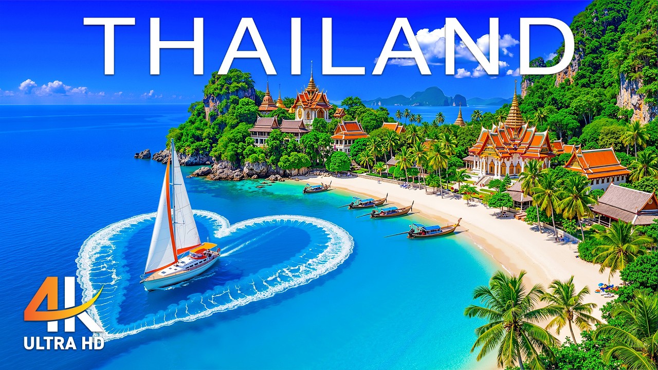 [4K]  Thailand Tropical Escape 🌊 Turquoise Islands & Golden Shores Aerial With Deep House Chill