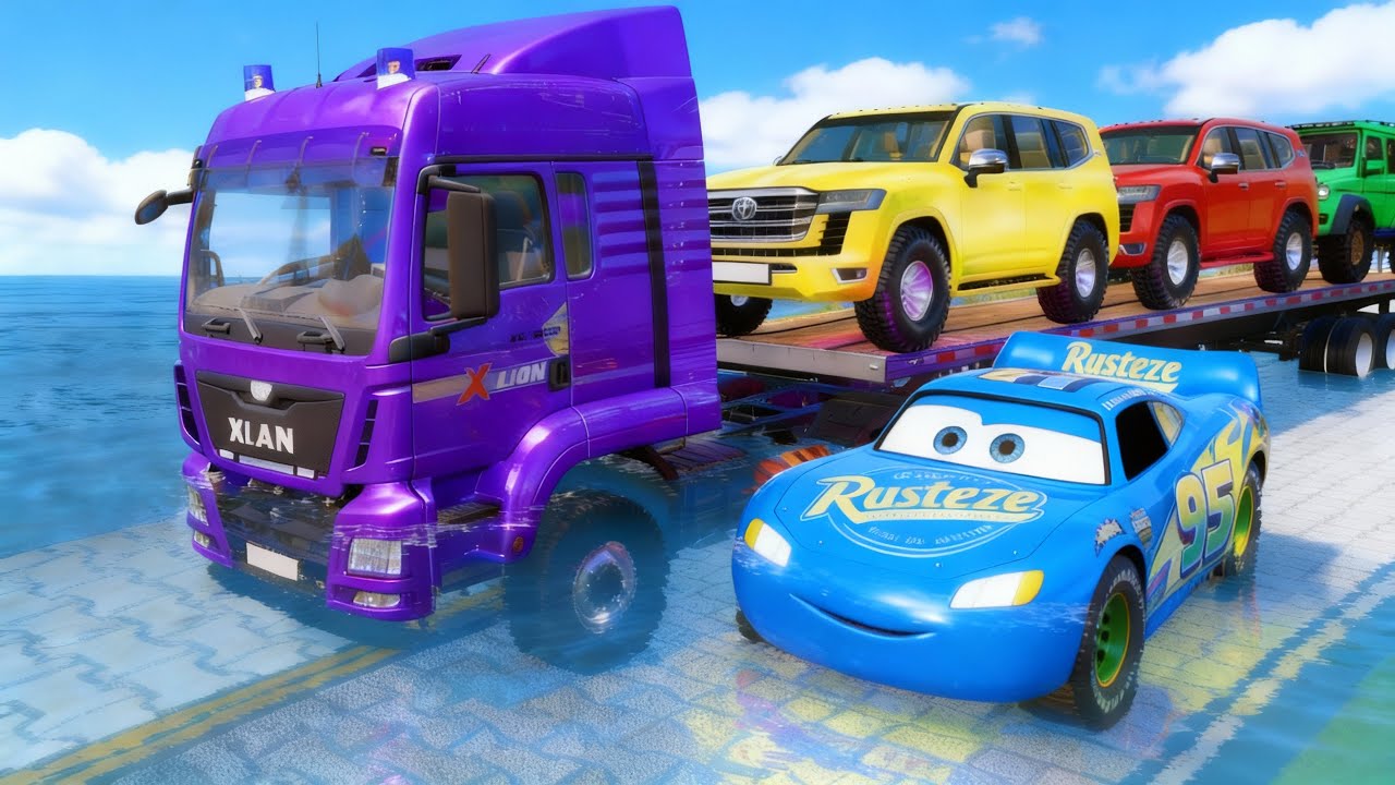 McQueen vs Flatbed Truck – One Mistake on This Road  BeamNG Drive 