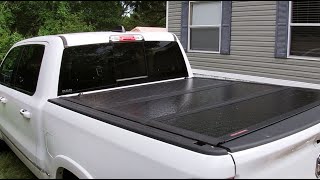 RAM 1500 Rough Country 3 Panel Tonneau Cover Installation. HARD LOW PROFILE BED COVER.