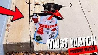 How to Setup this Lighted Snowman Garden Flag