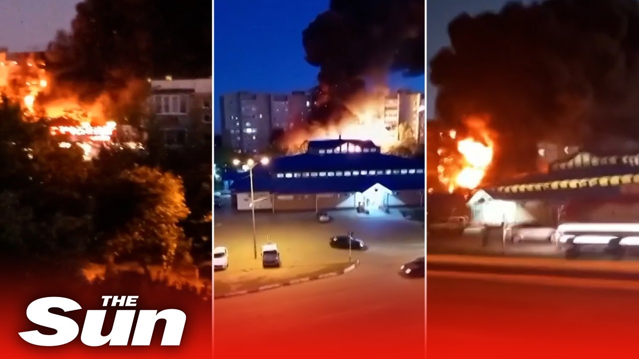 Russian Fighter jet crashes into apartment block sparking huge inferno in Yeysk