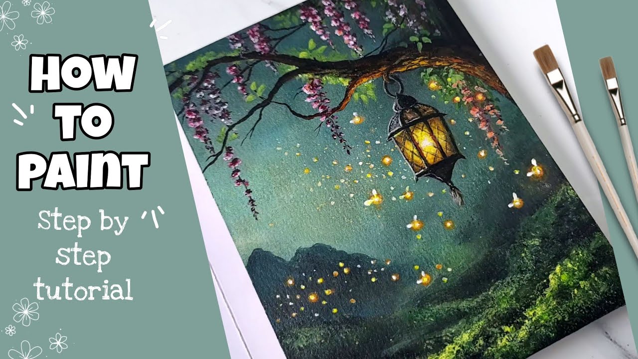 How to Paint ||Acrylic Painting ||Fairy lamp ||Step by Step Tutorial ...
