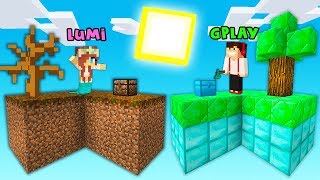 LUMI i GPLAY LĄDUJĄ NA LATAJĄCYCH WYSPACH  DIRTOWA VS DIAMENTOWA W MINECRAFT?!