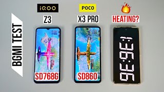 iQOO Z3 vs Poco X3 Pro Pubg Test, Heating and Battery Test | SD768G vs SD860 