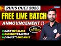 RUHS CUET 2026 FREE LIVE Batch | BSc Nursing Entrance | Biggest Announcement Course Test Series Free