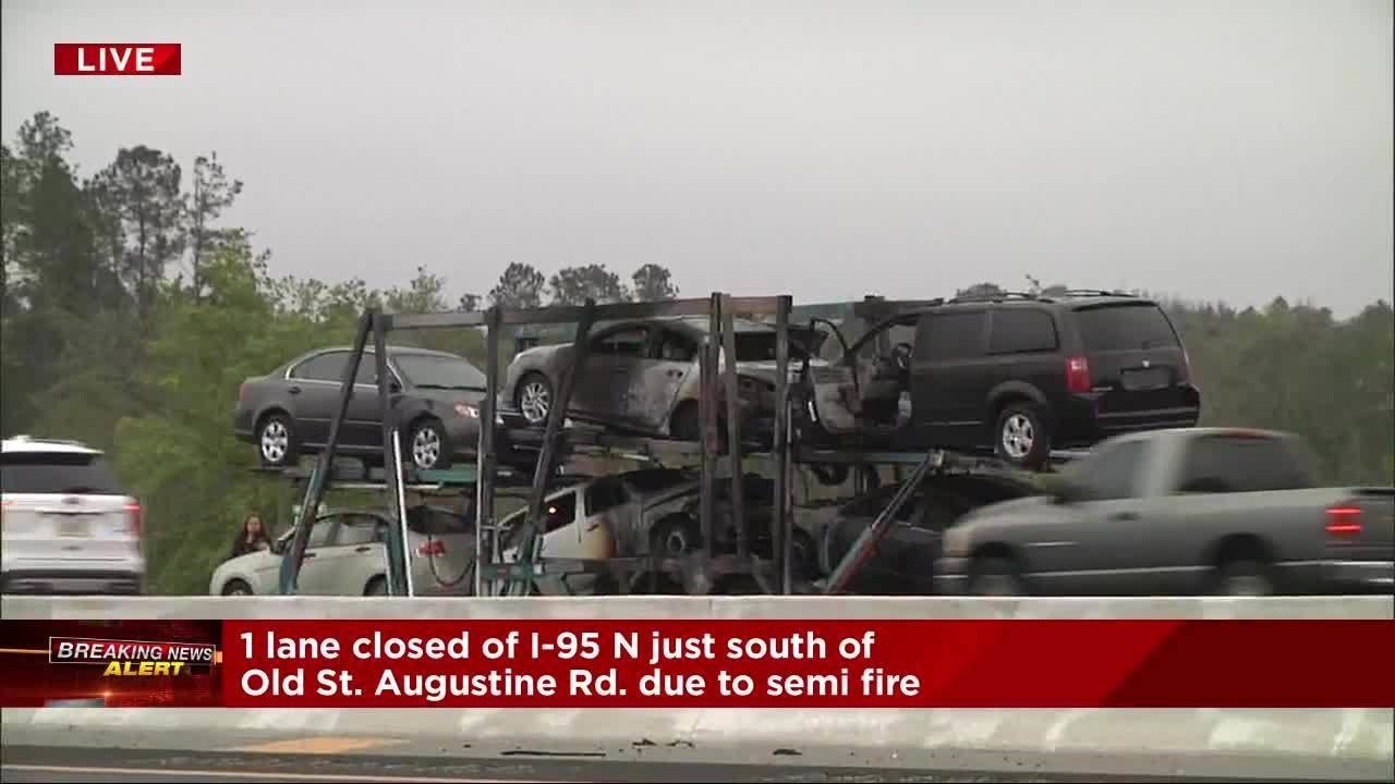 Semi fire on I-95 update - YouTube