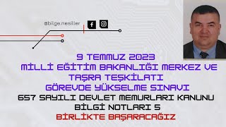 2023 Meb Gys 657 Sayili Devlet Memurlari Kanunu Bi̇lgi̇ Notlari 5