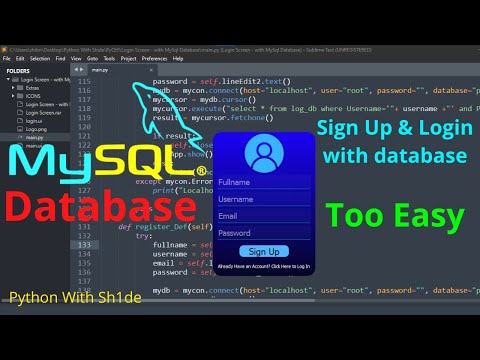 PyQt5 Modern Login Screen Sign Up and Sign In With MySQL Database | Easiest Tutorial