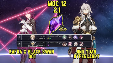 E0 Kafka x E0S1 Black Swan DOT & E0S1 Jing Yuan Hypercarry | MOC 12 3 Stars 2.1 | Honkai Star Rail