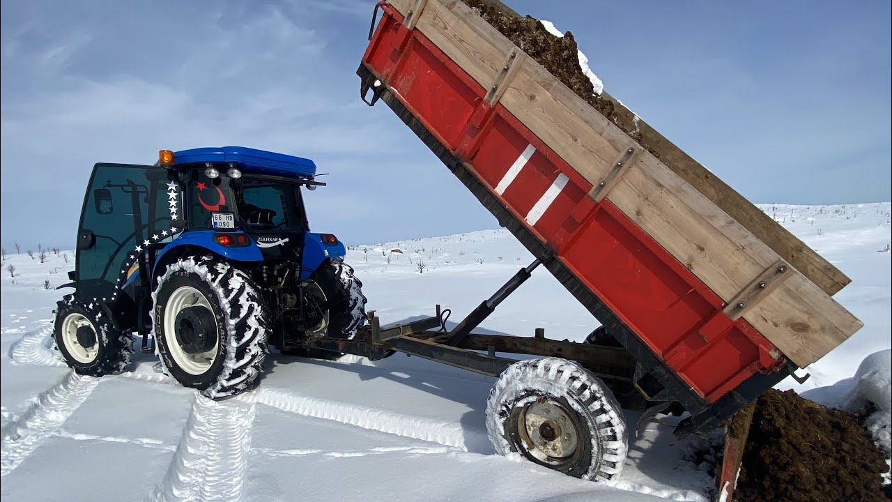 NEWHOLLAND TD 90 ile Hayvan gübresi götürme/kar temizligği/