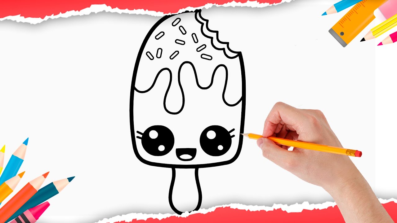 COMO DESENHAR UM PICOLÉ KAWAII FOFO FÁCIL (PASSO A PASSO) - YouTube