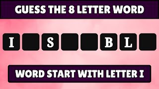 Guess the 8-Letter Word - Starts with I | Quiz World Sunita