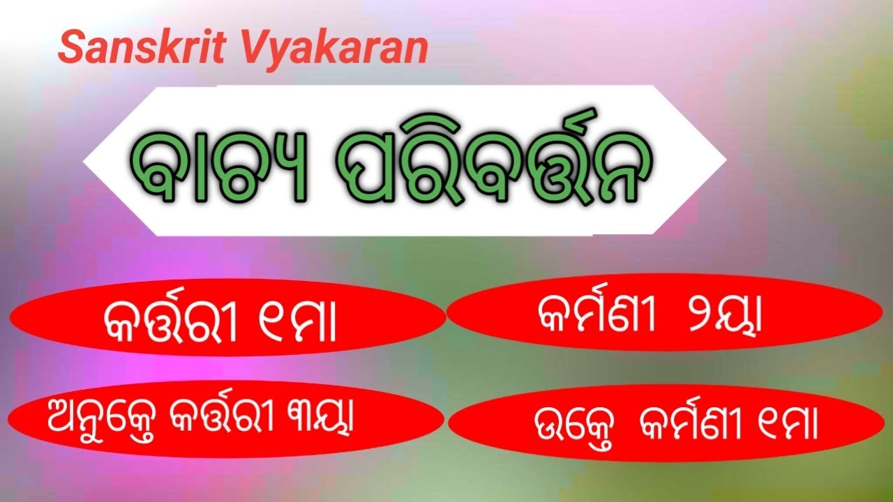 Sanskrit Vyakaran / Bachya Paribartan /संस्कृत व्याकरण वाच्यं परिवर्तनं / For All Sanskrit Students 
