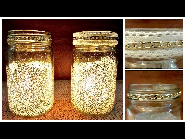 DIY: Glitter Fall Candlesticks