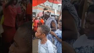 African American King in Ghana Celebrating Elmina Festival