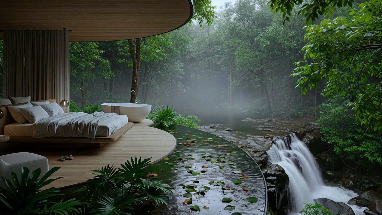 Deep Night Rest with River Sounds | Deep Sleep Music and Peaceful Piano for Calm Mind