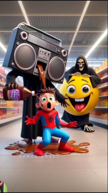Evolution of Boombox Head: Boombox Head in the supermarket with chocolate syrup adventure 🤣 #boombox