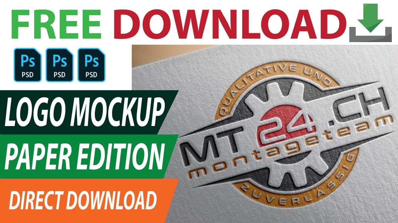 Download Logo Mockup Free Download 3d Paper Edition Logo Mock Psd Photoshop File Youtube