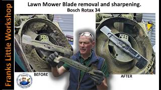 Lawn Mower Blade removal & sharpen, Bosch Rotak 34