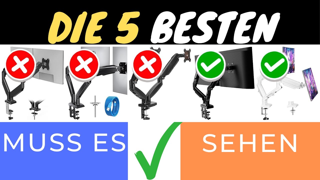 DIE 5 BESTEN MONITORHALTERUNGEN 2025 💻✨ - ERGONOMISCH & STABIL FÜR DEINEN ARBEITSPLATZ!