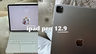 iPad Pro M2 12.9' unboxing | Apple pencil 2 +Apple magic keyboard + aesthetic layout