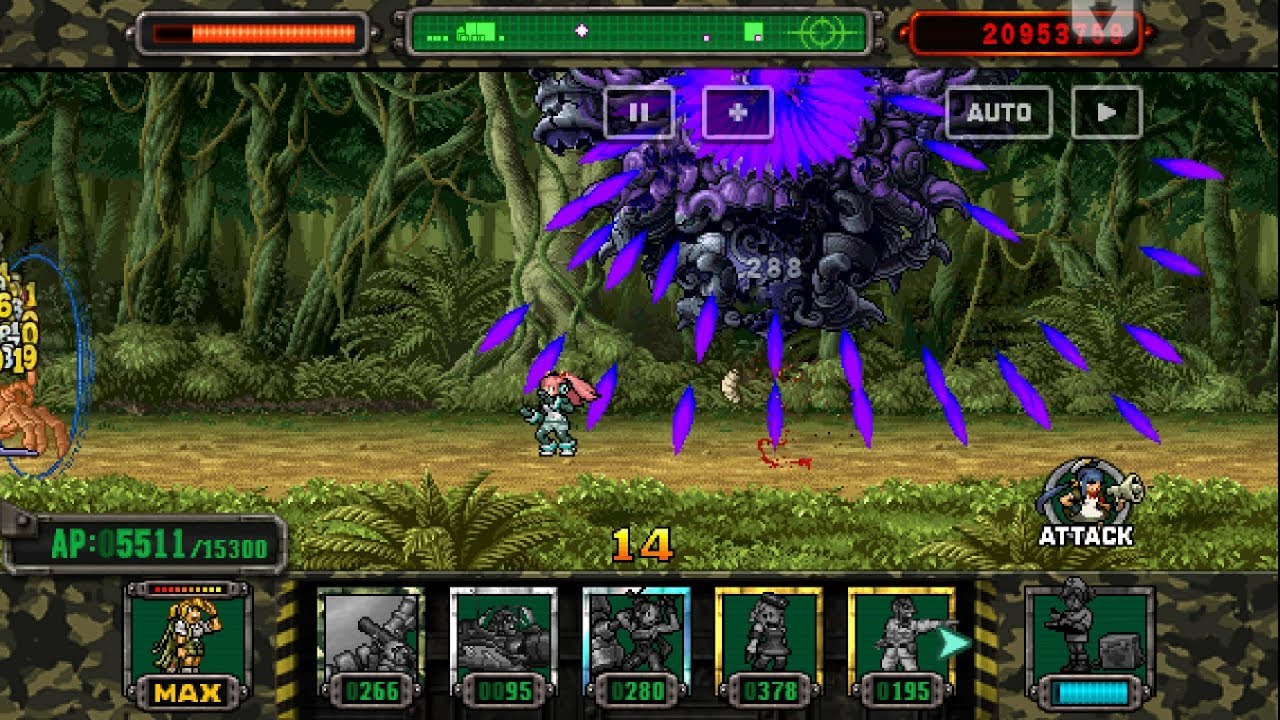 [HD]Metal slug ATTACK. GUILD OPS! CHALLENGE HELL (no item) !!! (2.7.0 ver)