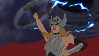 Thunderstrike (Jane Foster) - All Scenes Powers | Marvel's Avengers Assemble: Secret Wars