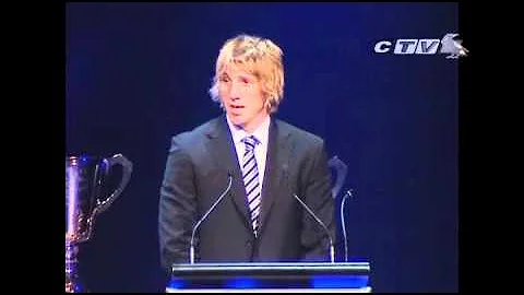 Dale Thomas giving a funny speech at the copeland