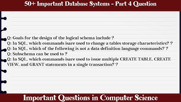 MCQ Questions Database Systems - Part 4 with Answers