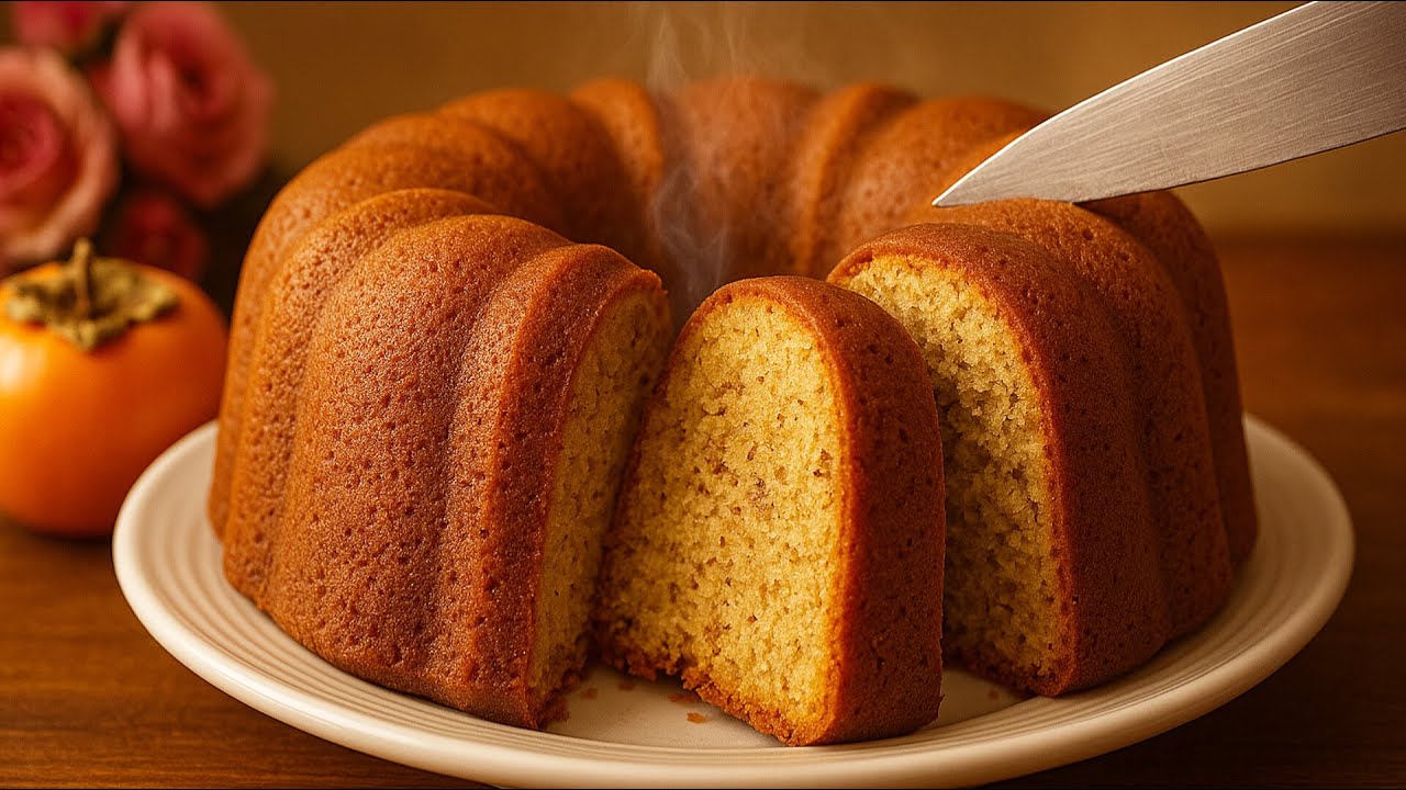 Вы не поверите, насколько прост рецепт этого пирога с хурмой! 🍰 Супервлажный, воздушный и домашний